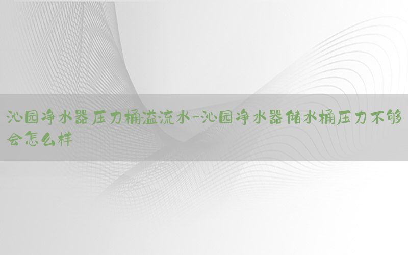 沁园净水器压力桶溢流水-沁园净水器储水桶压力不够会怎么样