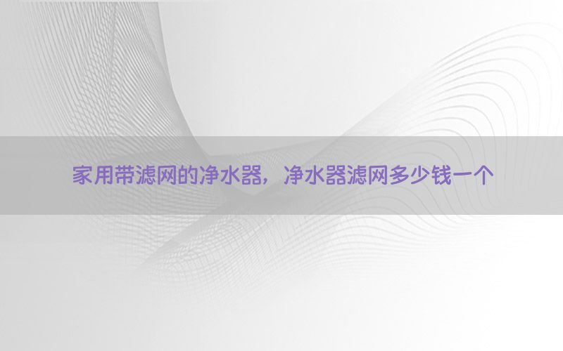 家用带滤网的净水器，净水器滤网多少钱一个