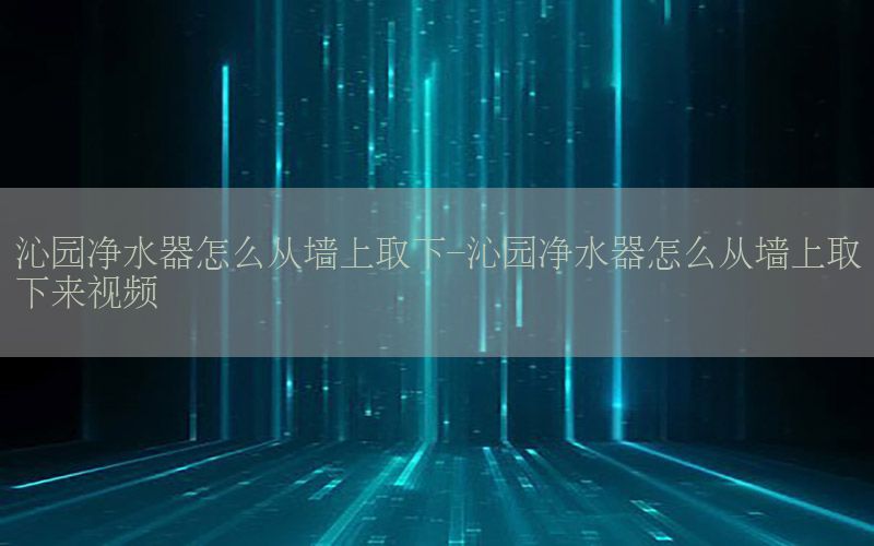 沁园净水器怎么从墙上取下-沁园净水器怎么从墙上取下来视频