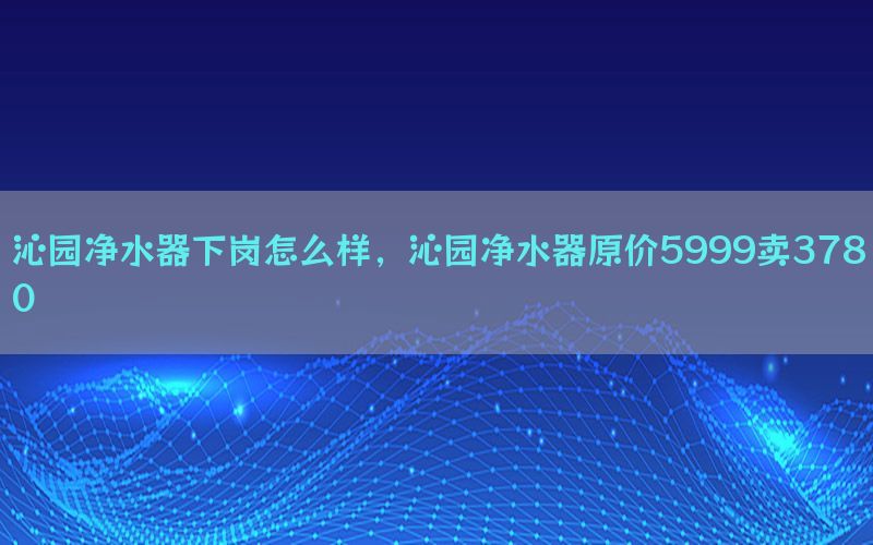 沁园净水器下岗怎么样，沁园净水器原价5999卖3780