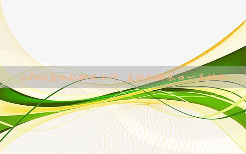 colmo直饮机排水不停，直饮机排水口一直排水