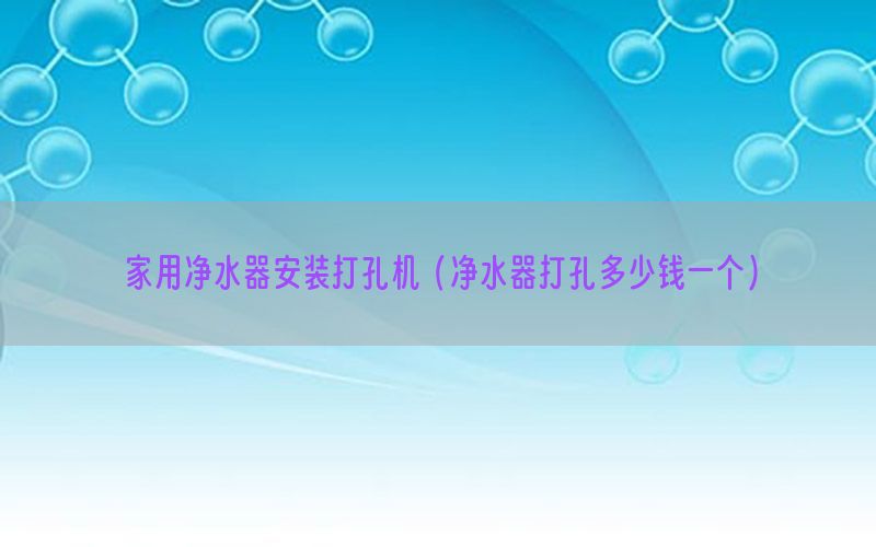 家用净水器安装打孔机（净水器打孔多少钱一个）