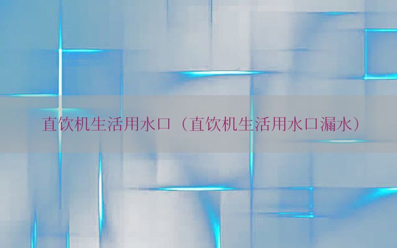 直饮机生活用水口（直饮机生活用水口漏水）